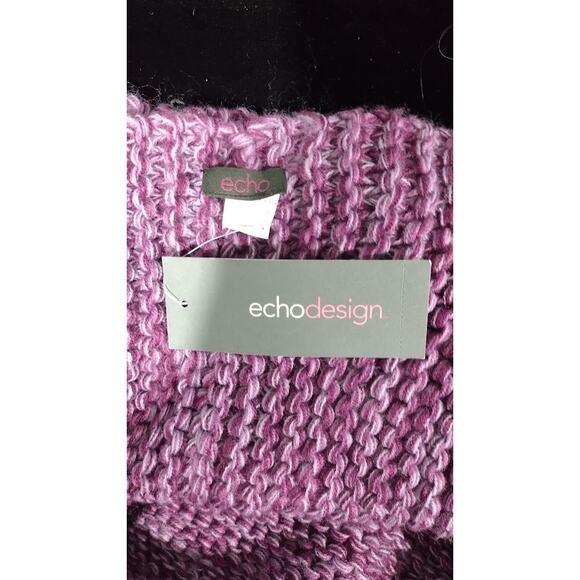 Echo Design Dark Purple Variegated Bulky Knit Infinity Scarf NWT - Picture 2 of 3